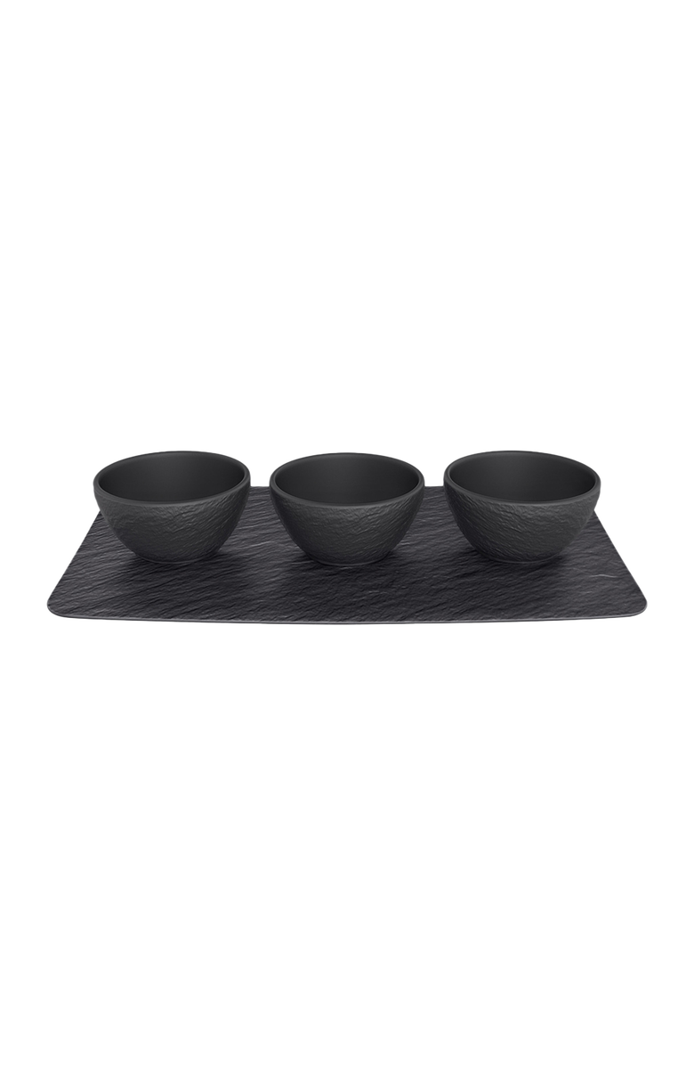 Villeroy & Boch Manufacture Rock Dip Bowl & Tray, Main, color, Black