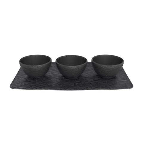 Manufacture Rock Dip Bowl & Tray (4 pieces)