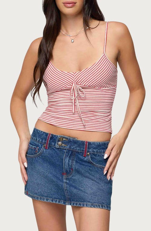 Edikted Tova Striped Scoop Tank Top In Red