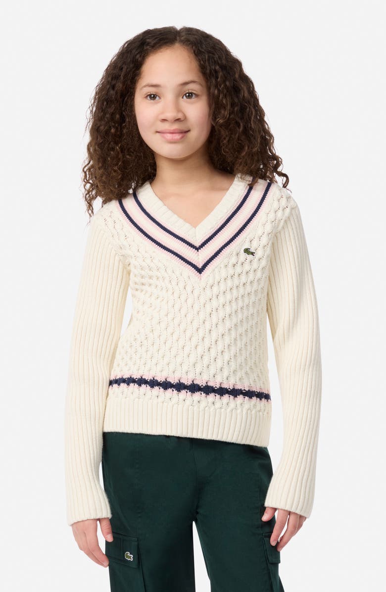 Lacoste Kids' Brushed Rib Sweater, Alternate, color, Lapone