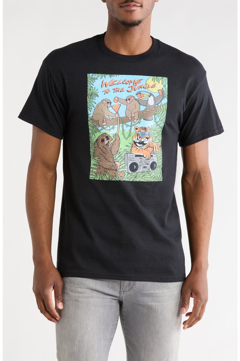 Welcome to the Jungle Graphic T-Shirt, Main, color, BLACK