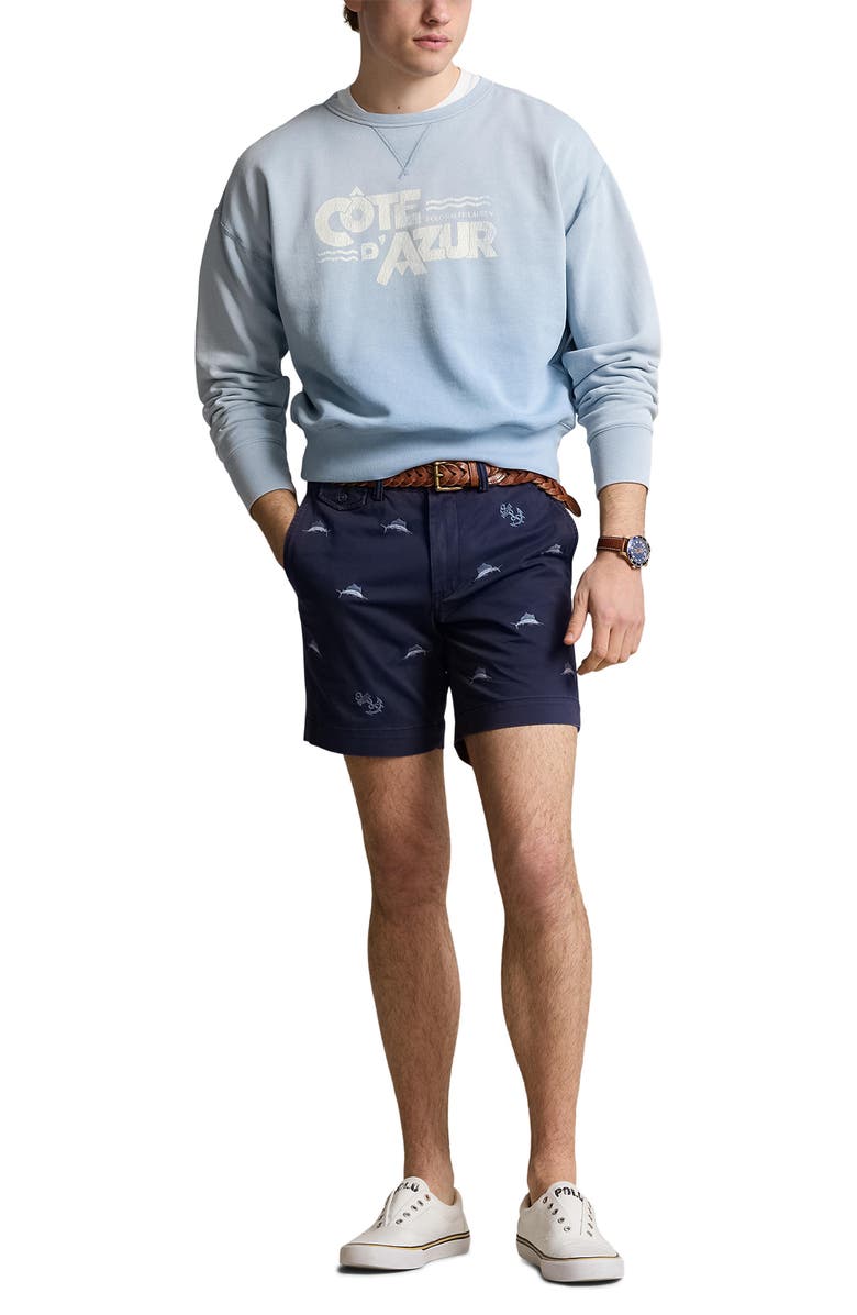 Polo Ralph Lauren Embroidered Stretch Twill Shorts, Alternate, color,