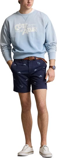 Embroidered Stretch Twill Shorts
