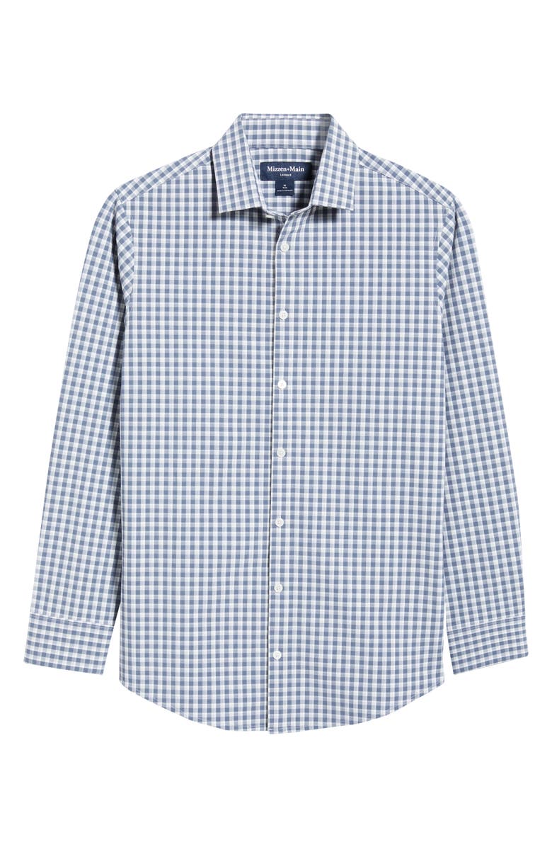 Mizzen+Main Leeward Trim Fit Plaid Performance Button-Up Shirt, Alternate, color, Dark Slate Todos Plaid
