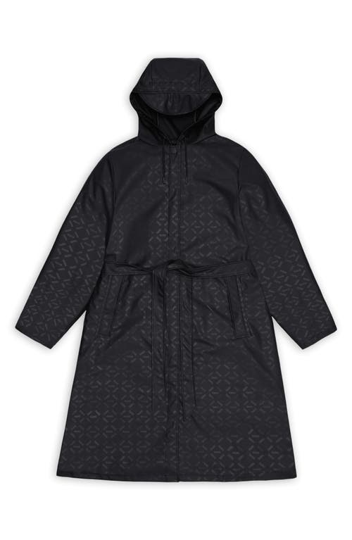 Rains Waterproof A-line Long Raincoat In Black