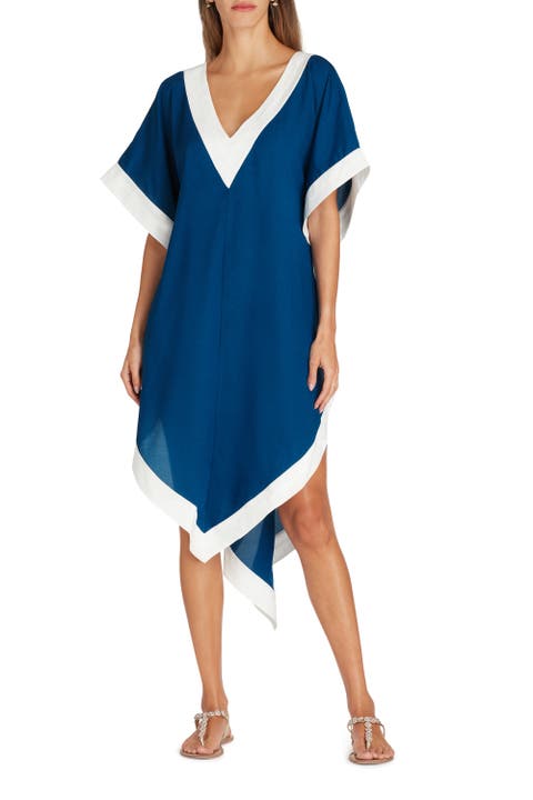 Aria High-Low Crepe de Chine Cover-up Dress