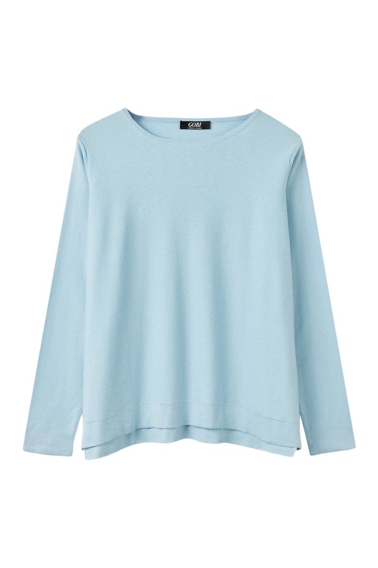 Boatneck Cotton Silk Cashmere Blend Sweater, Alternate, color, aquamarine