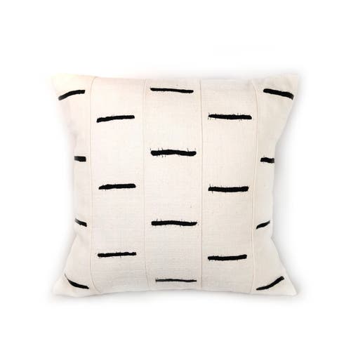 Mbare Sadza Dashes Pillow Cover 46cm In White