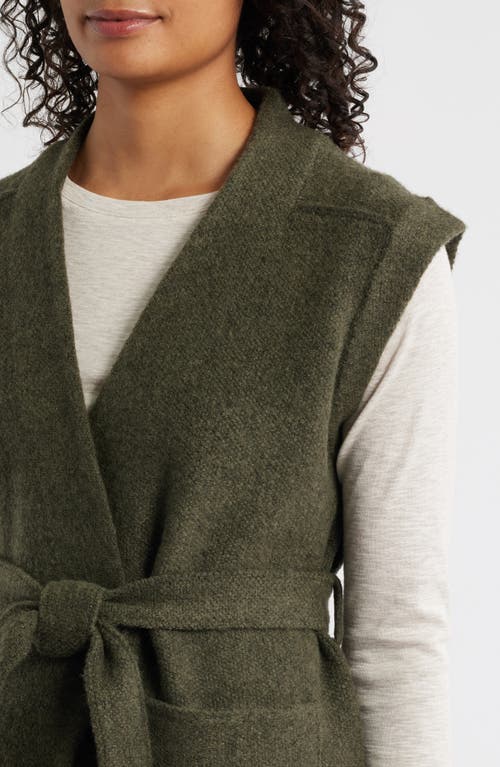 Wit & Wisdom Tie Waist Sweater Vest In Gray