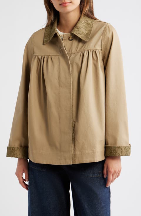 Mercedes Lace Collar Organic Cotton Mini Coat