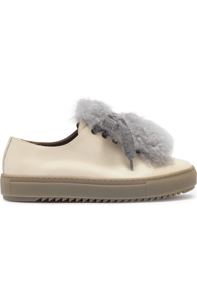 AGL Patent Leather Sneaker With Genuine Sheep Fur Accents, Alternate, color,