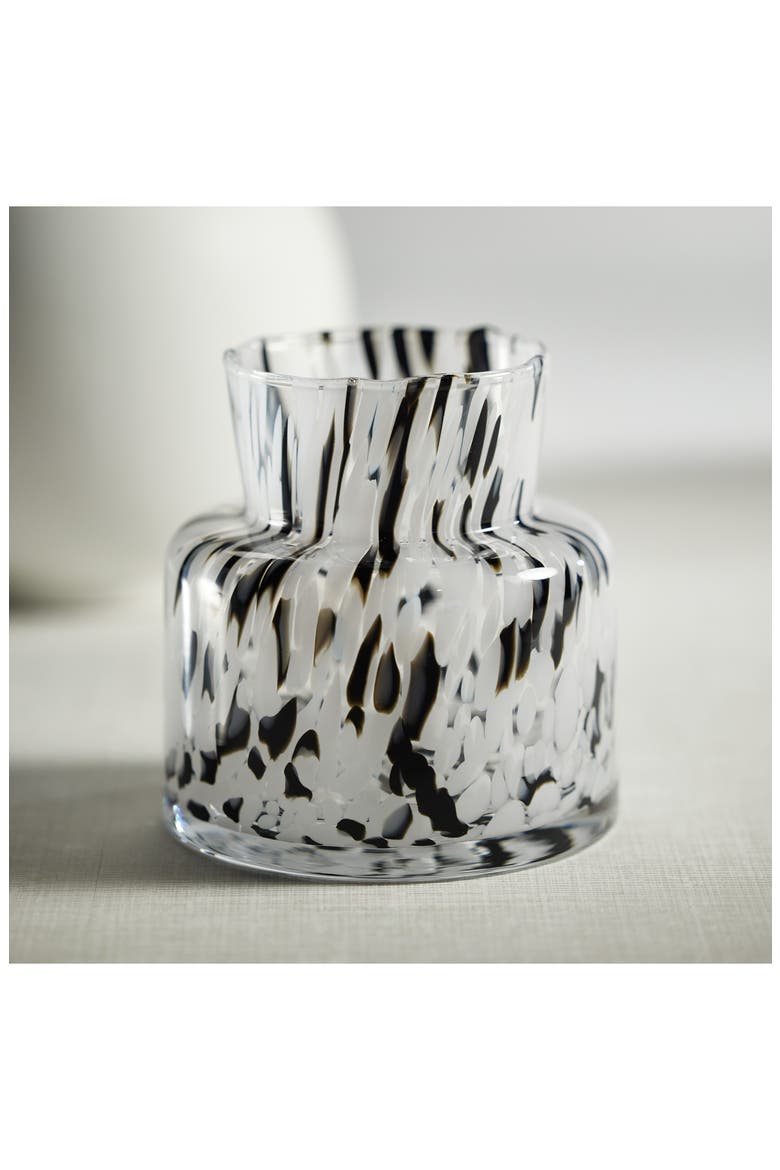 Bickley Confetti Glass Vase, Alternate, color, CLEAR/ WHITE/ BLACK