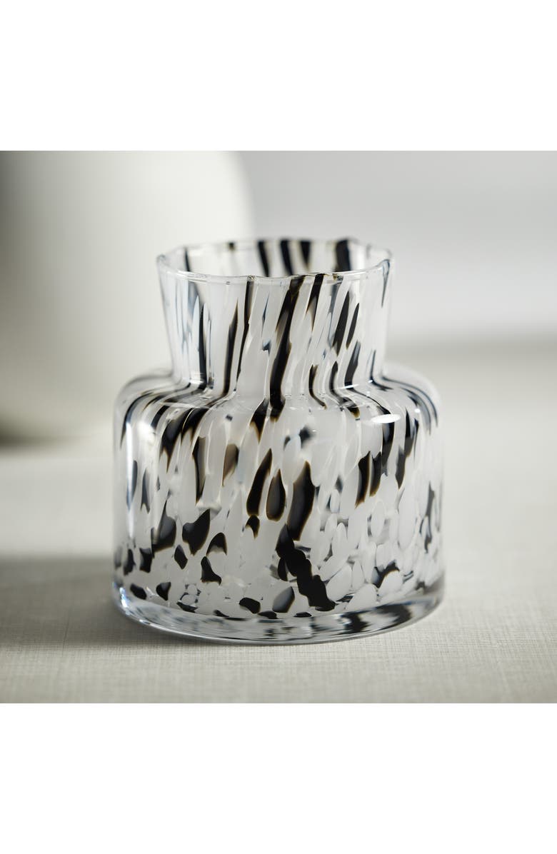 Zodax Bickley Confetti Glass Vase, Alternate, color, Clear/ White/ Black