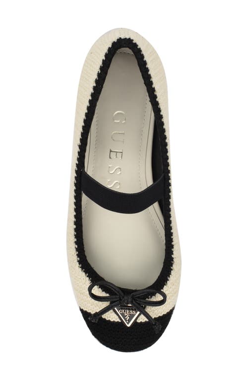 Guess Women's Maysa Crochet Knit Mary Jane Flats In Ivory