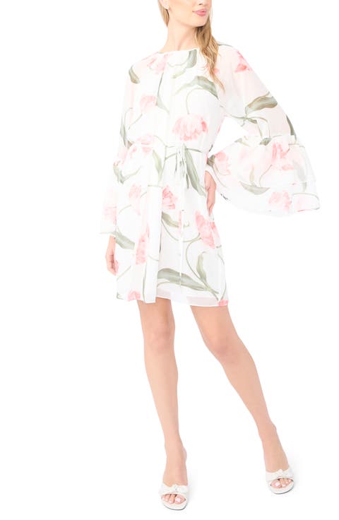Efia Floral Print Long Sleeve Minidress