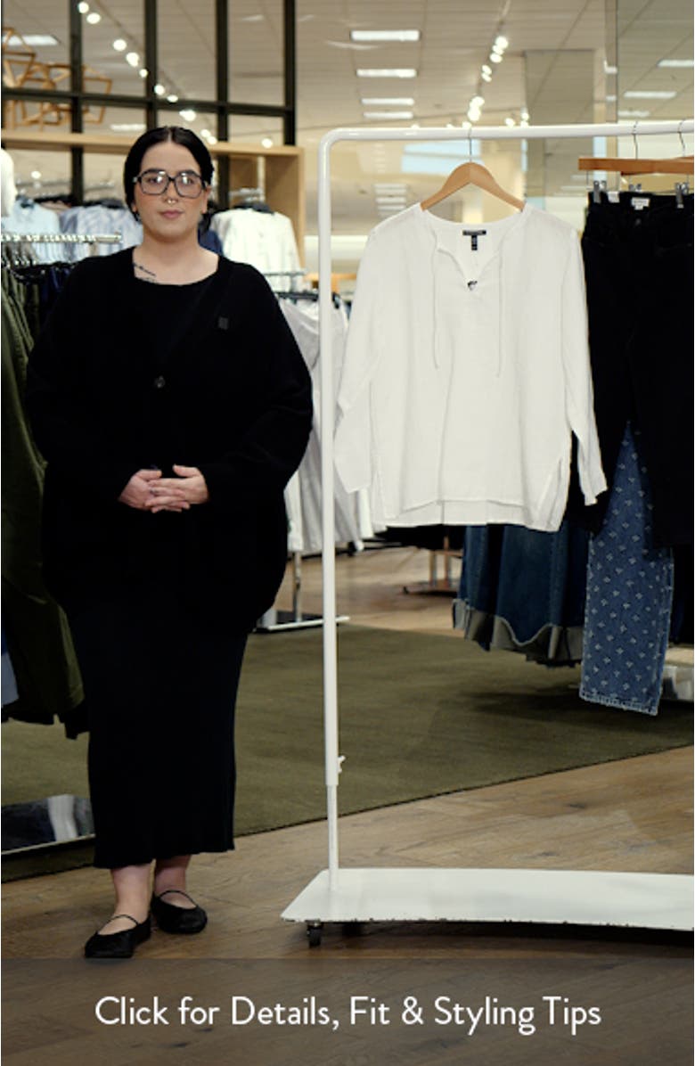 Split Neck Organic Linen Top, sales video thumbnail