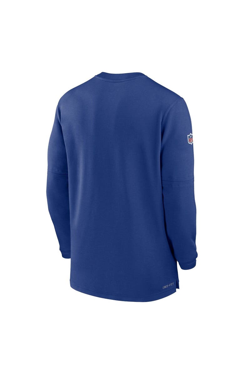 Nike Men's Nike  Royal New York Giants 2023 Sideline Performance Long Sleeve Tri-Blend Quarter-Zip Top, Alternate, color, Royal