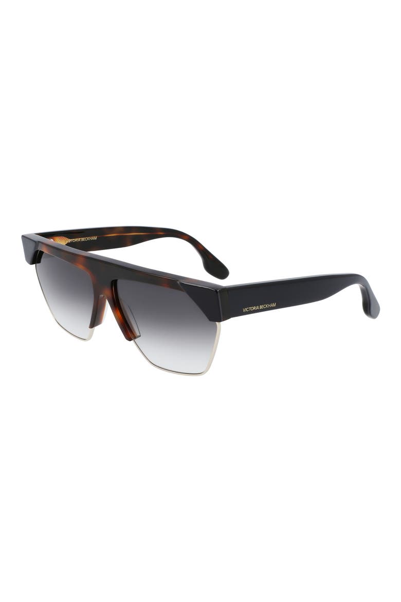 62mm Gradient Sunglasses, Alternate, color, BLACK/ TORTOISE
