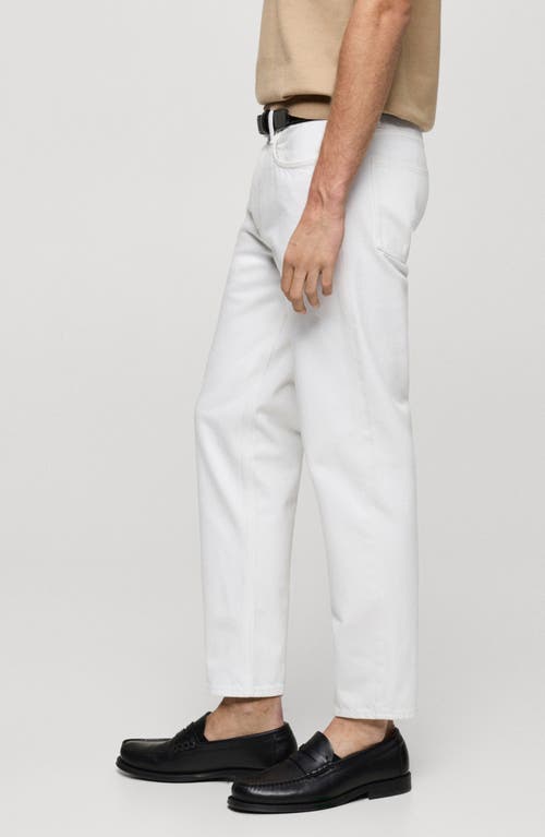 Mango Crop Tapered Jeans In White