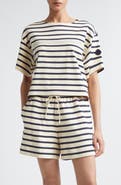 Moncler Nautical Stripe Ventilated Crop T-Shirt