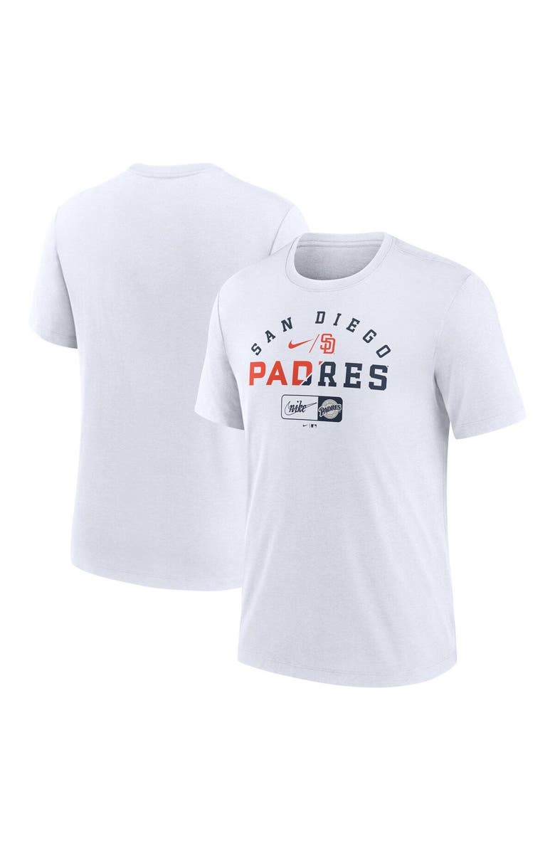 Nike Men's Nike Ash San Diego Padres Rewind Review Slash Tri-Blend T-Shirt, Main, color, 