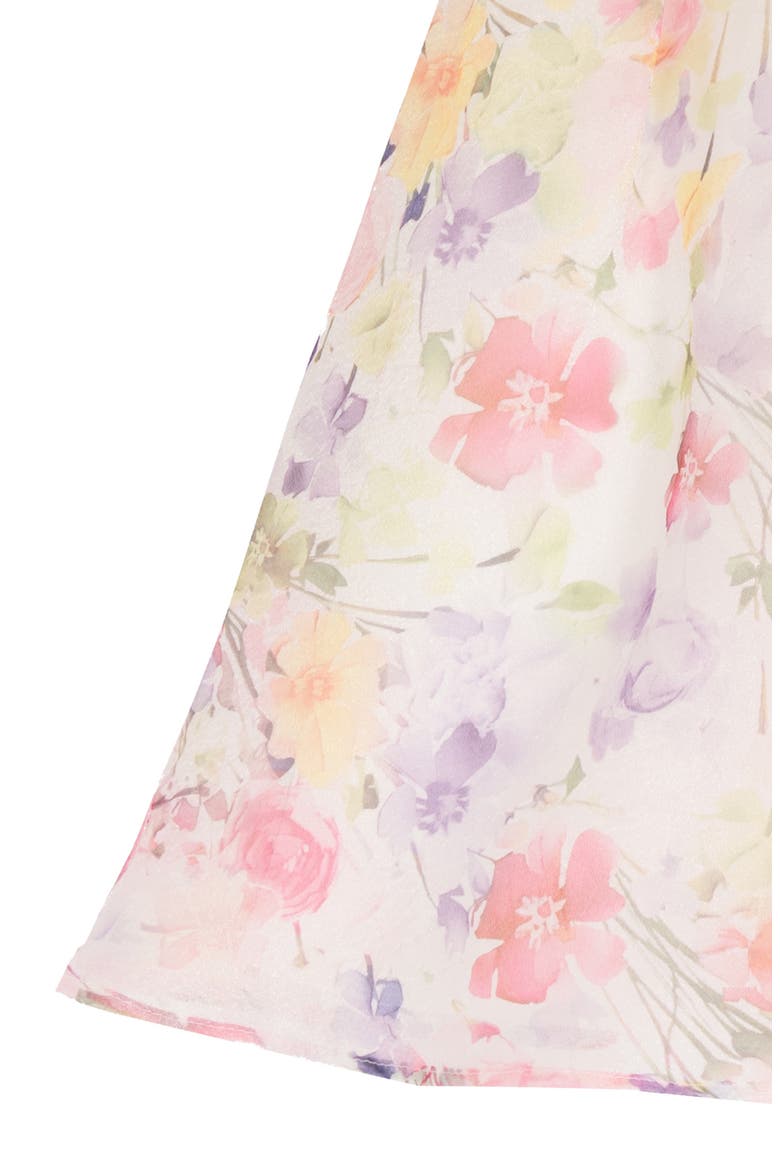 Kids' Printed Puff Sleeve Organza Party Dress, Alternate, color, IVORY