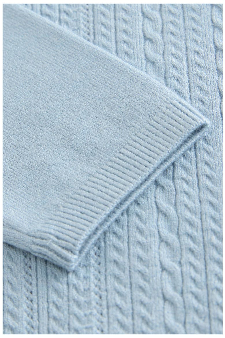 Kids' Cable Polo Sweater, Alternate, color, BLUE