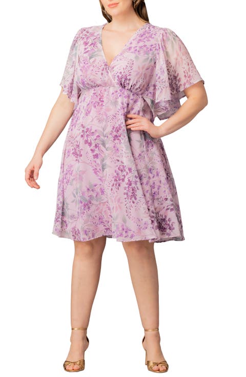 Florence Flutter Sleeve Dress (Plus Size)