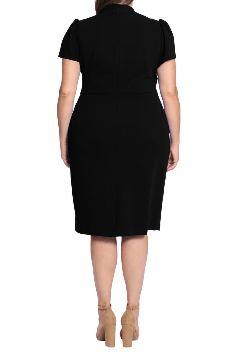 Neck Tie Sheath Dress, Alternate, color, BLACK