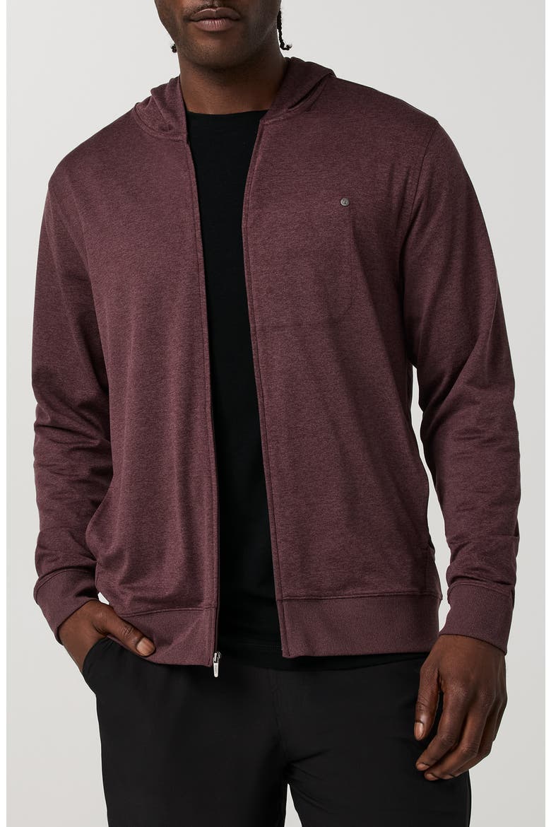 Ponto Performance Zip Hoodie, Main, color, BOYSENBERRY HEATHER