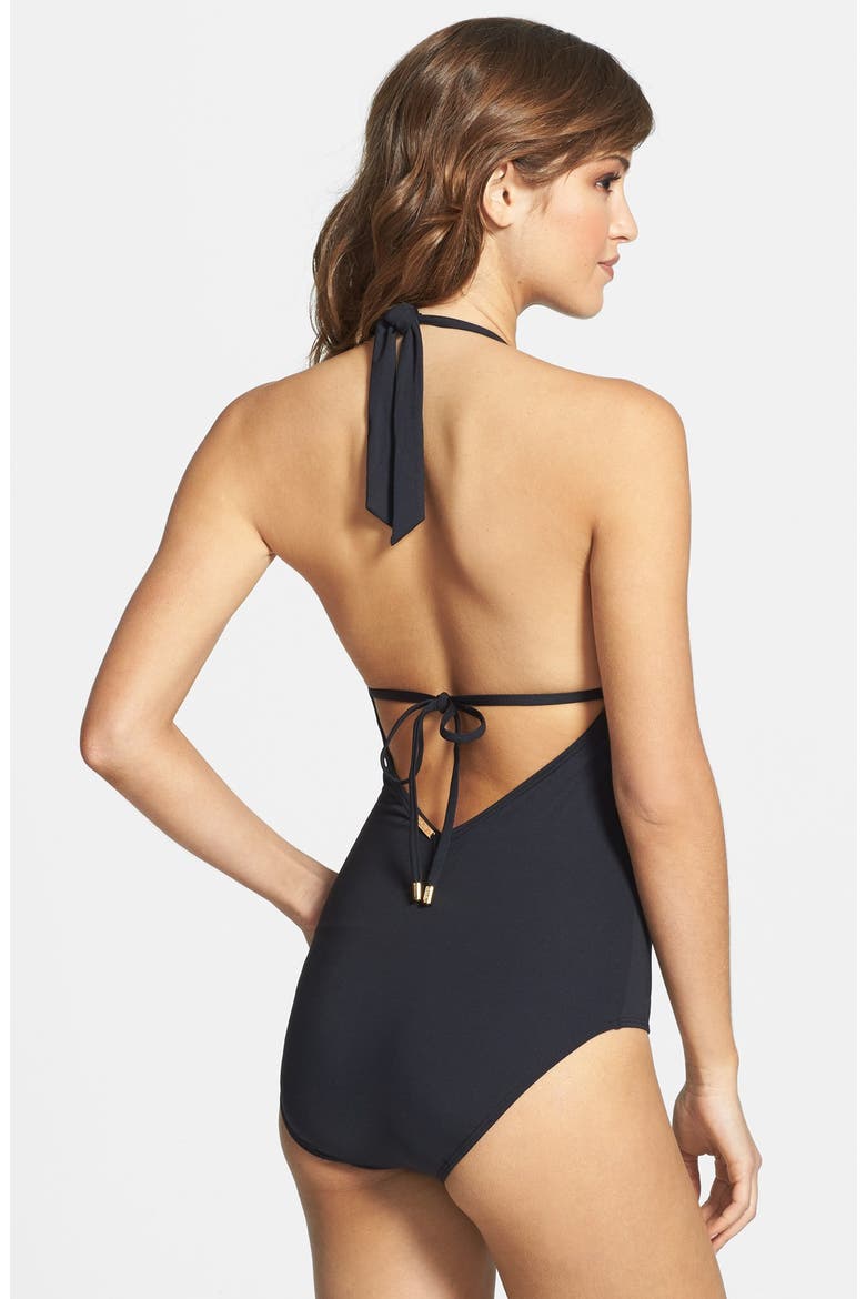 'Ibiza' Embroidered Maillot, Alternate, color, BLACK