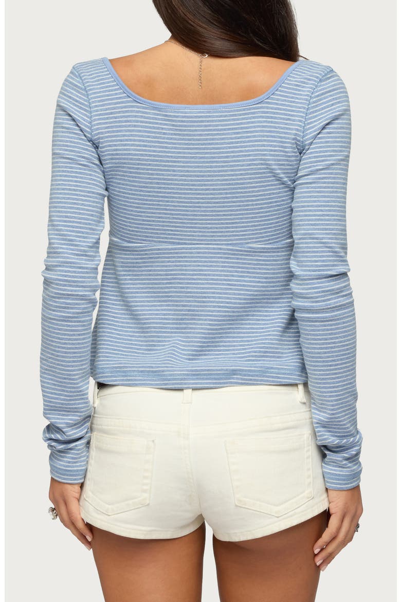 Sare Stripe Knit Babydoll Top, Alternate, color, LIGHT-BLUE