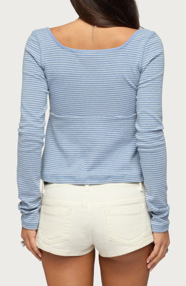 EDIKTED Sare Stripe Knit Babydoll Top, Alternate, color,