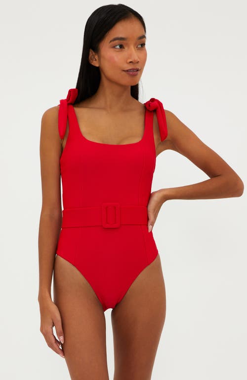 Beach Riot Sydney Belted One-piece Swimsuit In Red