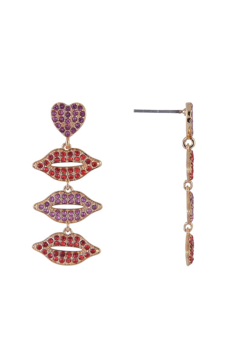 Hallmark Stone Lip Linear Earrings, Alternate, color, Red