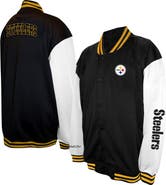 PROFILE Men's Profile Black Pittsburgh Steelers Big & Tall Full-Snap Varsity Jacket