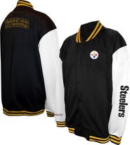 PROFILE Men's Profile Black Pittsburgh Steelers Big & Tall Full-Snap Varsity Jacket