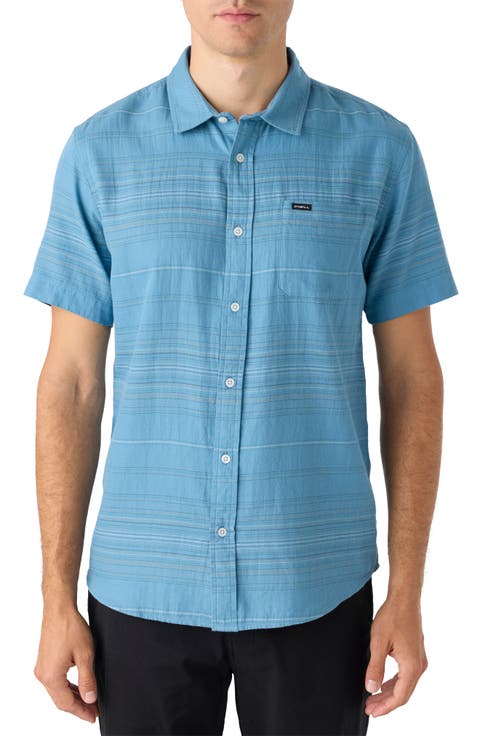 Seafaring Stripes Short Sleeve Button-Up Shirt