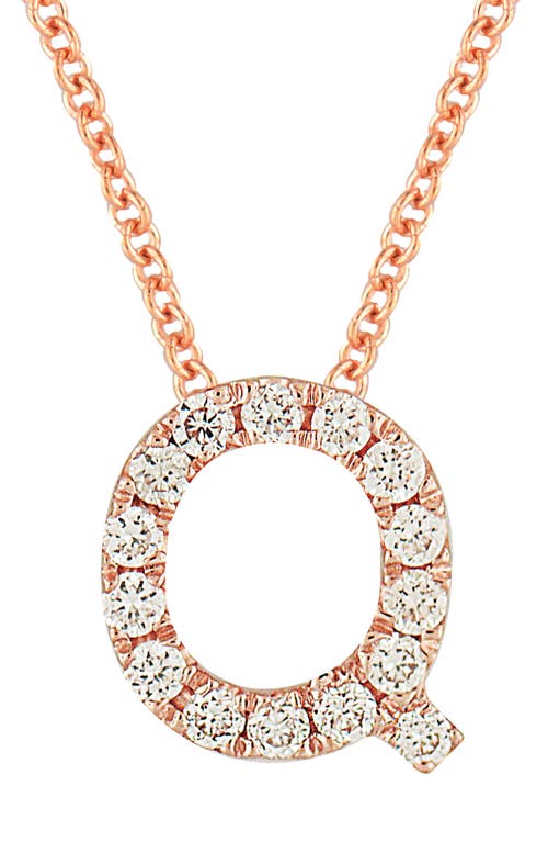 Bony Levy Diamond Pavé Initial Pendant Necklace In 18k Rose Gold - Q