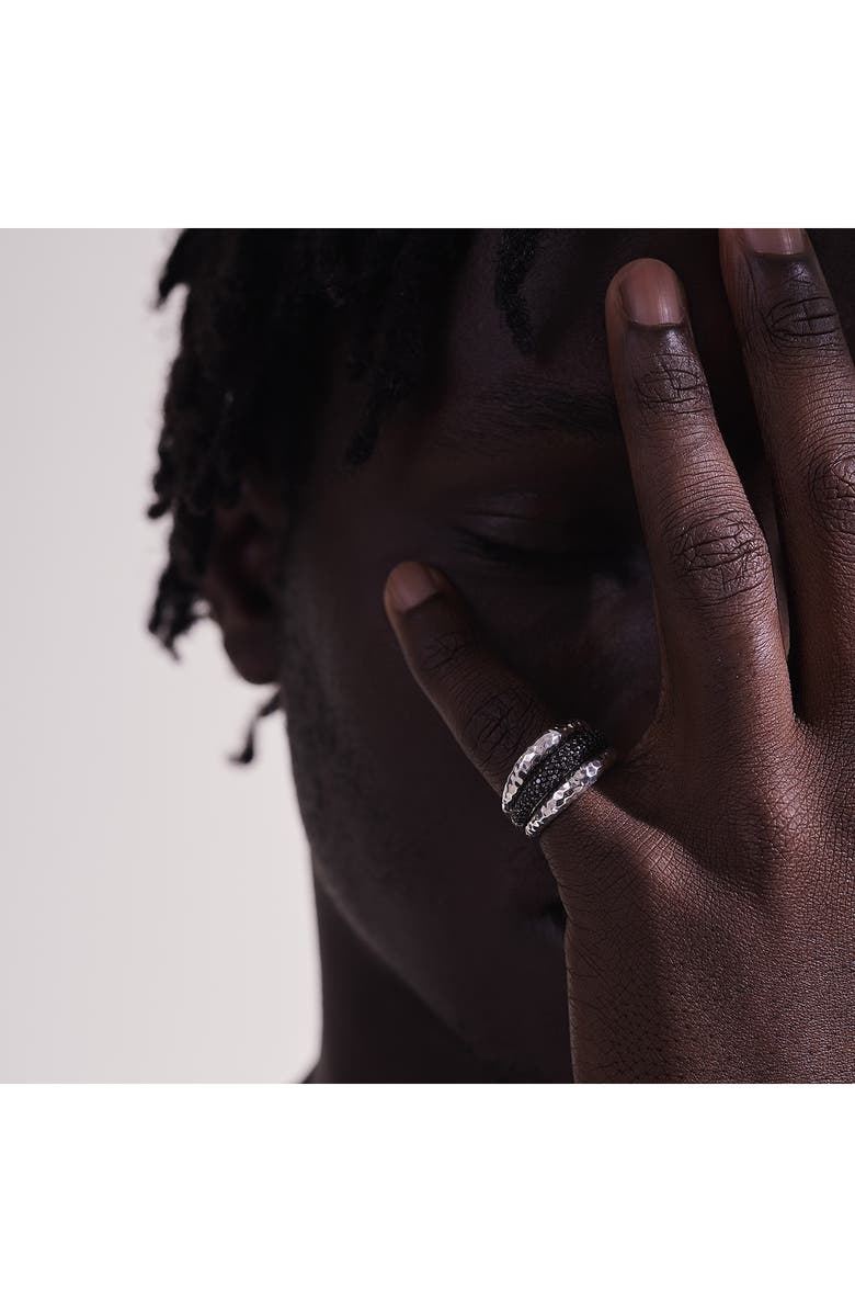 John Hardy Classic Chain Hammered 3-Row Ring, Alternate, color,