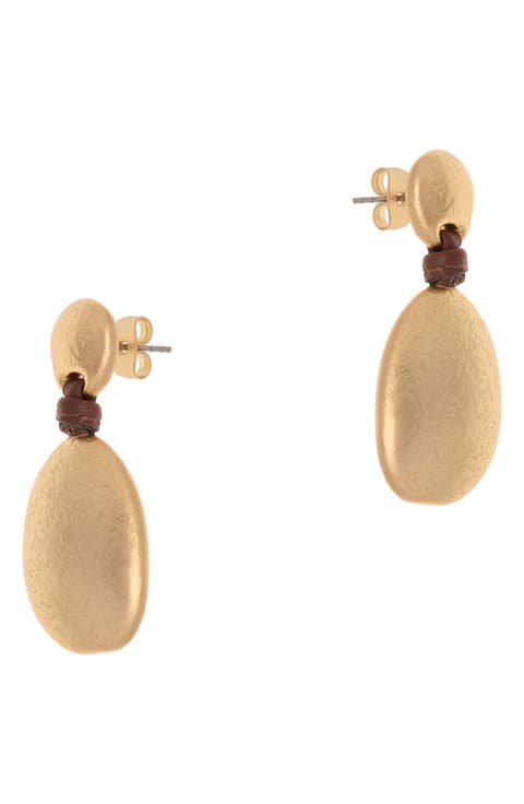 Peggy Smooth Pebble Cord Drop Earrings