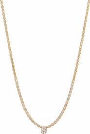 BY ADINA EDEN Diamond Round Bezel Accent Tennis Necklace 14K