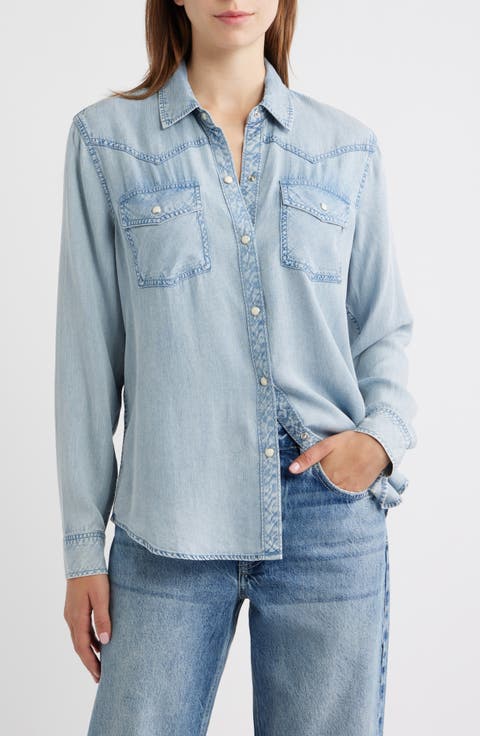 Remi Chambray Pearl Snap Shirt