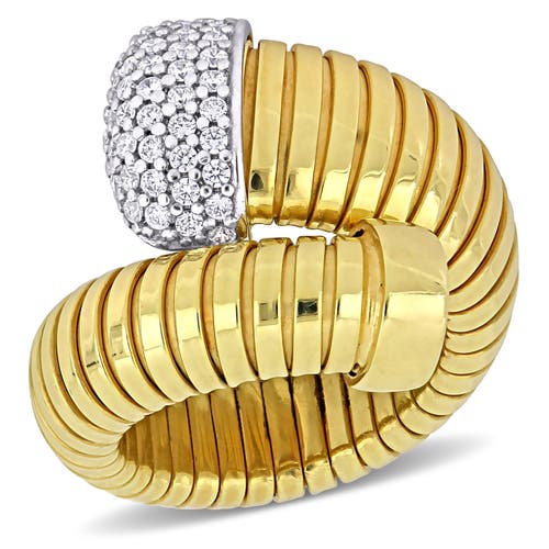 Julianna B. Cubic Zirconia Omega Snake Wrap Ring in Yellow-Plated at Nordstrom, Size 6