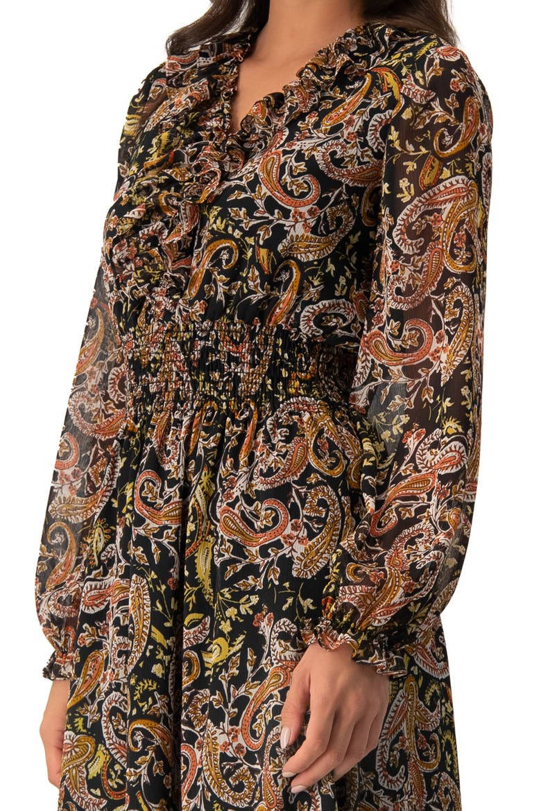 Long Dress with Smock Detail, Alternate, color, Multicolor