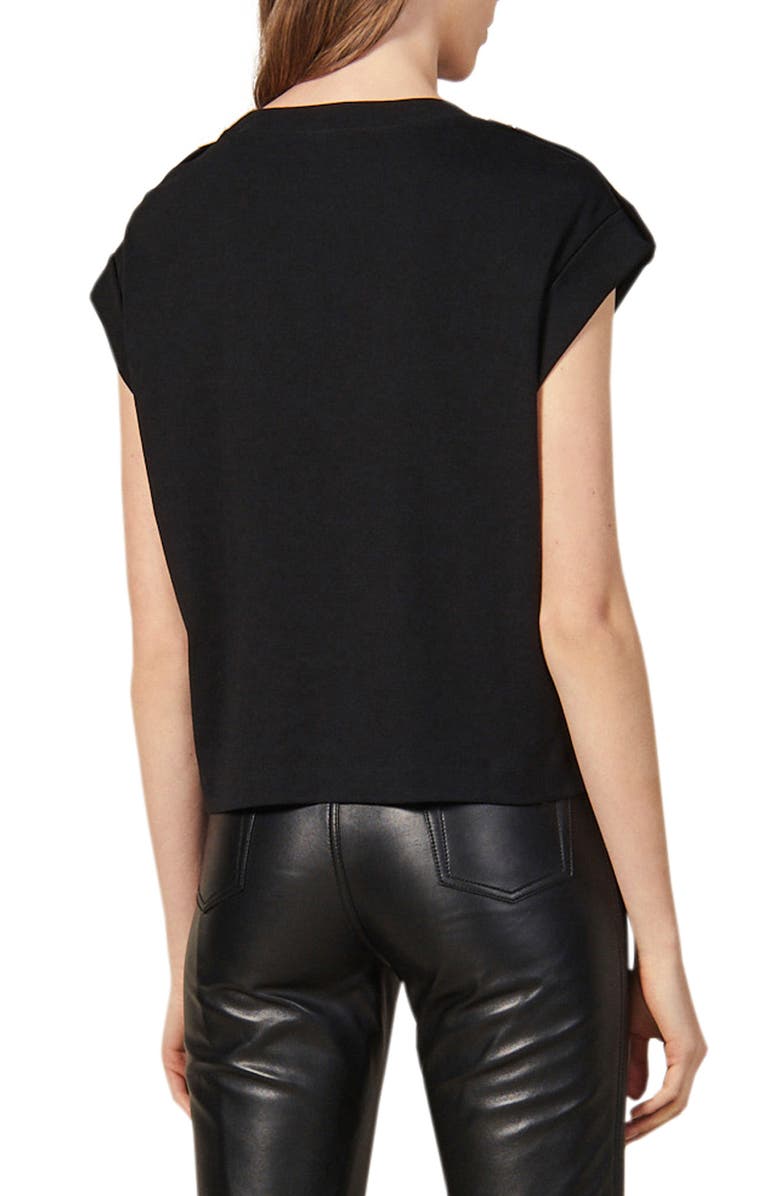 SANDRO Jemmy Snap Tab Cotton Tee, Alternate, color, 