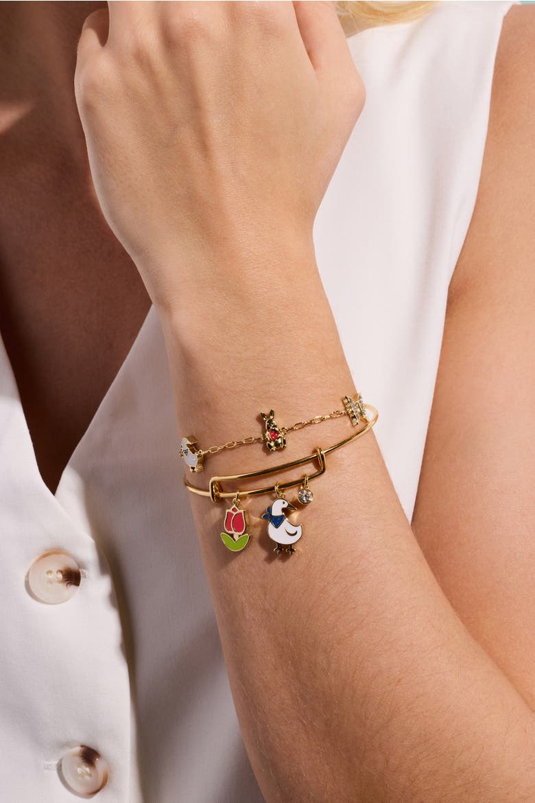 Garden Party Inline Linear Bracelet, Alternate, color, Gold