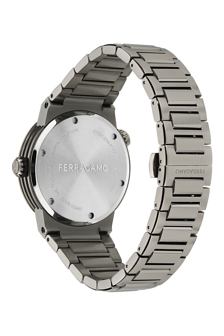 F-80 GMT Worldtime Bracelet Watch, 43mm, Alternate, color, IP GUNMETAL