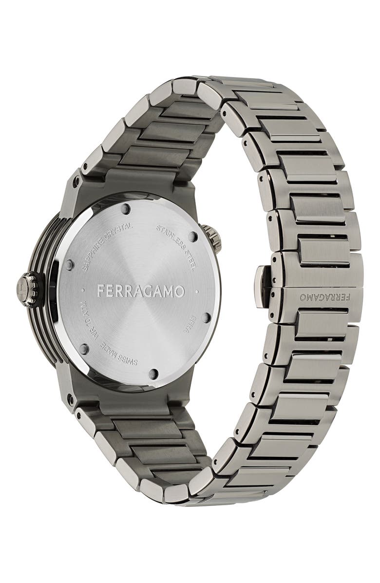 FERRAGAMO F-80 GMT Worldtime Bracelet Watch, 43mm, Alternate, color,