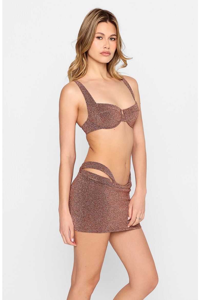 Casey Mini Skirt, Alternate, color, Brown Glitter